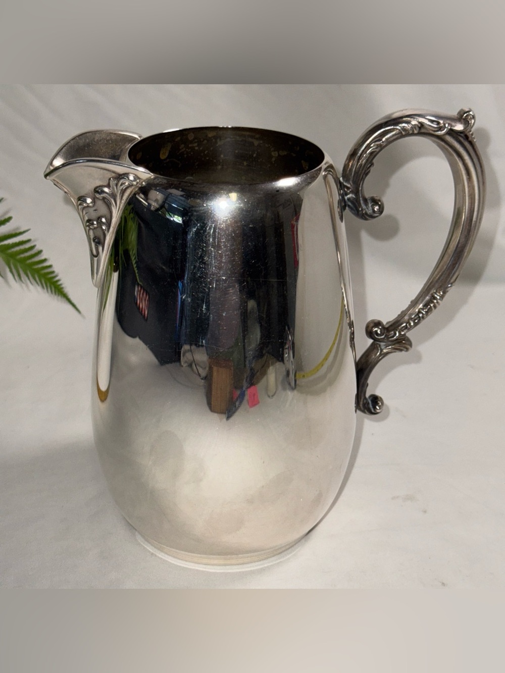 Antique William Rogers Silverplate Water Pitcher. 7”X 5”